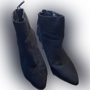 Express Black Leather and Suede Heel Boot 9